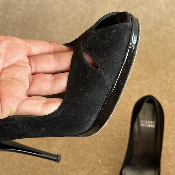 Stuart Weitzman high heels black suede leather 7 1/2 M - Picture 3 of 9